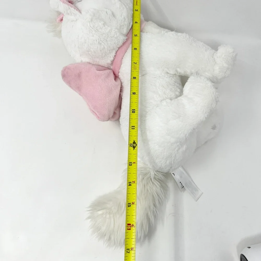 Disney Store The Aristocats Marie Plush White Pink Kitten Stuffed Animal 12 inch